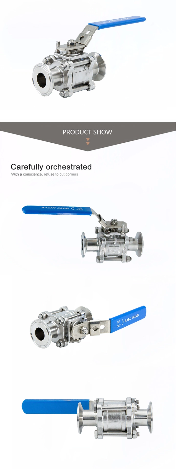 Sanitary Stainless Steel 3PC Ball Valve 3PC Sanitary Ball Valve